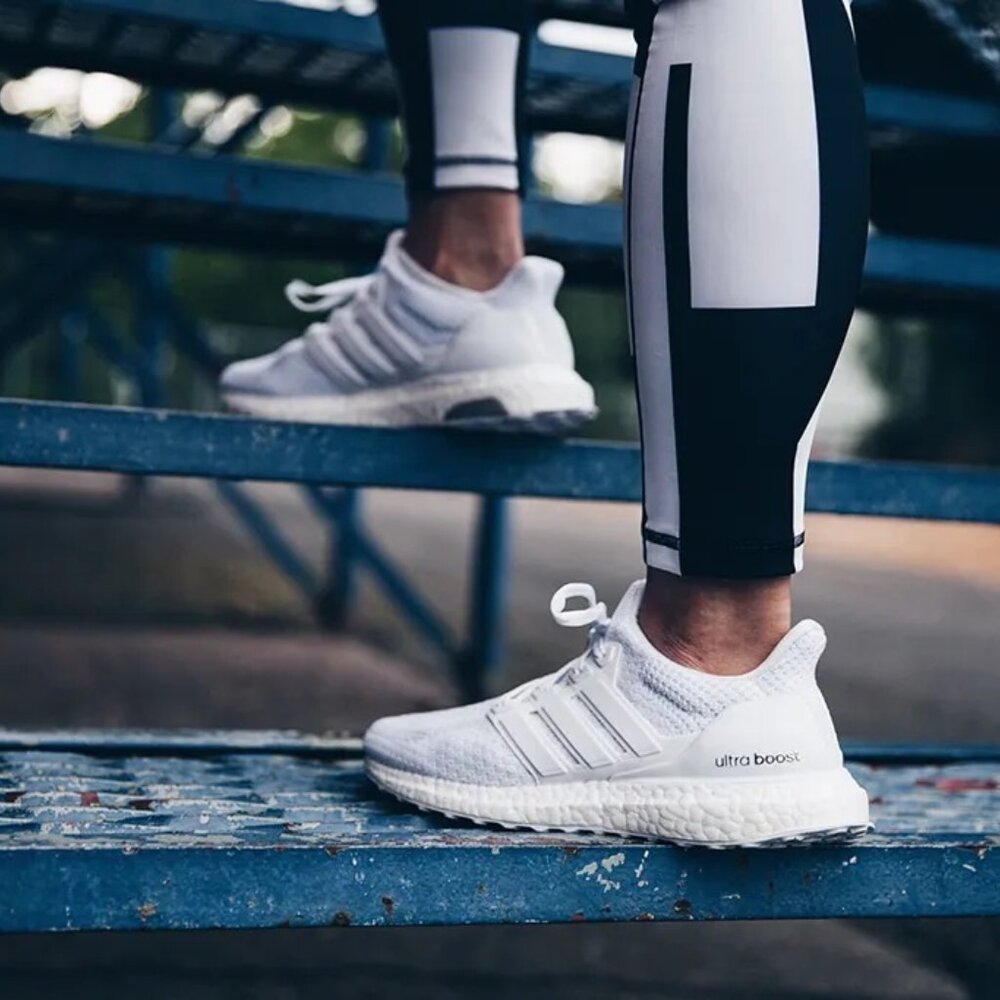 Adidas Ultra Boost Classic White Gum Camo Sole Low Top Sneakers 7